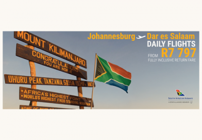 SAA: Daily flights to Dar Es Salaam begin on 20 January 2025